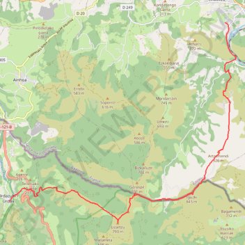 Itinéraire LABOURD Urdax-Itxassou-Urdazuritik-Itsasurat, distance, dénivelé, altitude, carte, profil, trace GPS