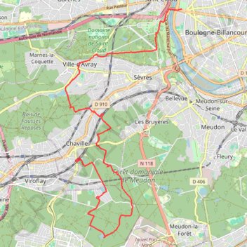Itinéraire L'étang de l'Ursine, distance, dénivelé, altitude, carte, profil, trace GPS