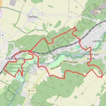 Itinéraire Chamarande boucle Janville, distance, dénivelé, altitude, carte, profil, trace GPS