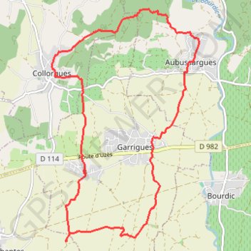 Itinéraire Sainte-Eulalie - Collorgues, distance, dénivelé, altitude, carte, profil, trace GPS