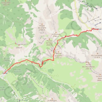 Itinéraire Queyras-Viso Étape 01 : Ceillac - Saint-Véran (direct), distance, dénivelé, altitude, carte, profil, trace GPS