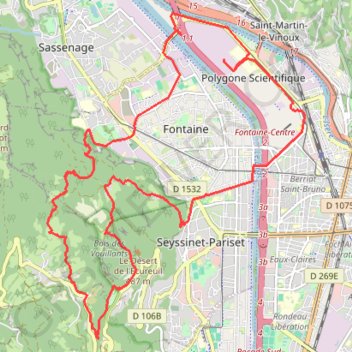Itinéraire La Tour Sans Venin (TSV), distance, dénivelé, altitude, carte, profil, trace GPS