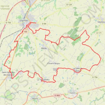 Itinéraire Le sentier des Crêtes - Chemillé, distance, dénivelé, altitude, carte, profil, trace GPS