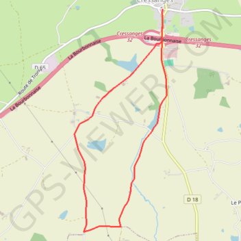 Itinéraire Cressanges, distance, dénivelé, altitude, carte, profil, trace GPS