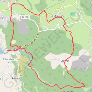 Itinéraire Chasteaux GPS - Crochet, distance, dénivelé, altitude, carte, profil, trace GPS