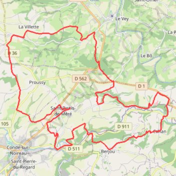 Itinéraire Randonnée VTT depuis Saint-Denis-de-Méré, distance, dénivelé, altitude, carte, profil, trace GPS