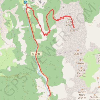Itinéraire Pointe de Pecè, distance, dénivelé, altitude, carte, profil, trace GPS
