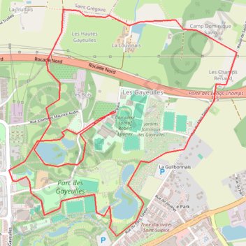 Itinéraire Gayeulles5, distance, dénivelé, altitude, carte, profil, trace GPS