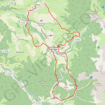 Itinéraire Mens, col georges, tréminis, col de mens, Mens, distance, dénivelé, altitude, carte, profil, trace GPS