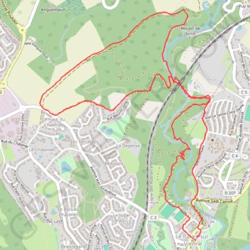 Itinéraire Le palais sur vienne, distance, dénivelé, altitude, carte, profil, trace GPS