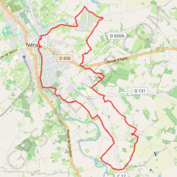 Itinéraire Rando nerac, distance, dénivelé, altitude, carte, profil, trace GPS