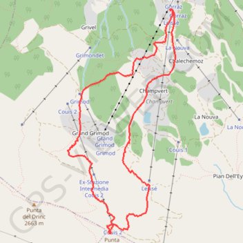 Itinéraire Bivacco Arno, distance, dénivelé, altitude, carte, profil, trace GPS