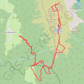 Itinéraire Crêt des Mouches depuis Plan Montmin (Aravis), distance, dénivelé, altitude, carte, profil, trace GPS
