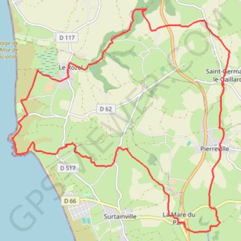 Itinéraire Entre terre et mer, distance, dénivelé, altitude, carte, profil, trace GPS