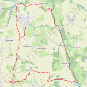 Itinéraire De Calorguen au canal d'Ille et Rance, distance, dénivelé, altitude, carte, profil, trace GPS