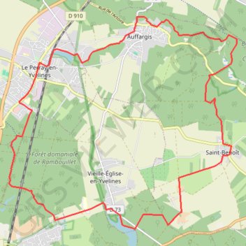 Itinéraire Auffargis, distance, dénivelé, altitude, carte, profil, trace GPS