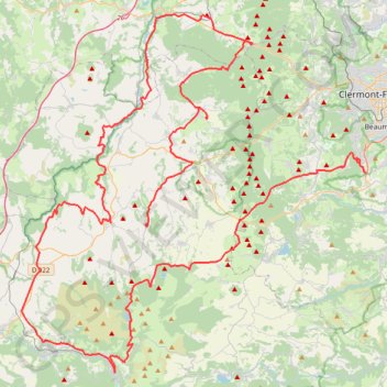 Itinéraire Ceyrat → Orcival (1), distance, dénivelé, altitude, carte, profil, trace GPS