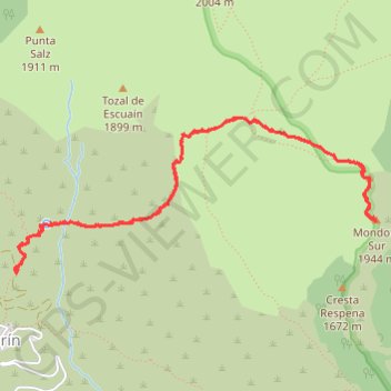 Itinéraire Aragon, Mondoto, distance, dénivelé, altitude, carte, profil, trace GPS