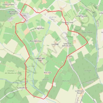 Itinéraire BernacMontDor2007-1, distance, dénivelé, altitude, carte, profil, trace GPS