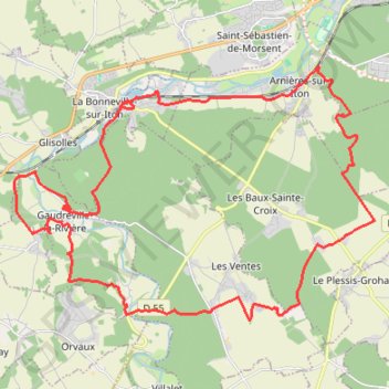 Itinéraire La balade des copains - Arnieres-sur-Iton, distance, dénivelé, altitude, carte, profil, trace GPS