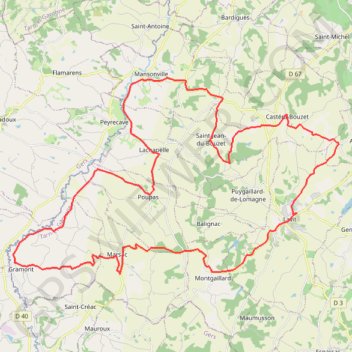 Itinéraire Lavit de l'Arrats, distance, dénivelé, altitude, carte, profil, trace GPS