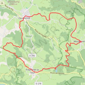 Itinéraire Maison des Frères Perrel - Laussonne, distance, dénivelé, altitude, carte, profil, trace GPS