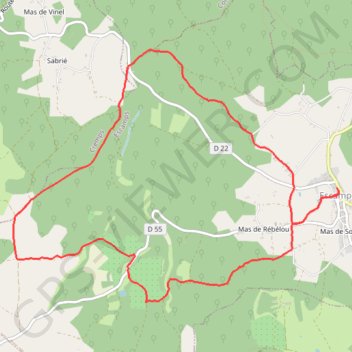 Itinéraire Escamps, distance, dénivelé, altitude, carte, profil, trace GPS