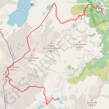 Itinéraire Larribet vers le Tech via Migouélou, distance, dénivelé, altitude, carte, profil, trace GPS