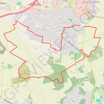 Itinéraire Marche du piéton à Lempdes, distance, dénivelé, altitude, carte, profil, trace GPS