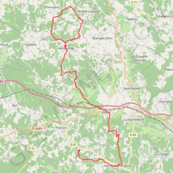 Itinéraire Du Verdoyant à Saint-Orse avec la boucle du Boscornut - Thenon, distance, dénivelé, altitude, carte, profil, trace GPS