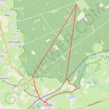 Itinéraire Landrecies VTT, distance, dénivelé, altitude, carte, profil, trace GPS