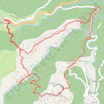 Itinéraire le Tech Ferme de Moli benc-Conjurador de Serralong---, distance, dénivelé, altitude, carte, profil, trace GPS