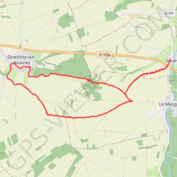 Itinéraire Soues (80), distance, dénivelé, altitude, carte, profil, trace GPS