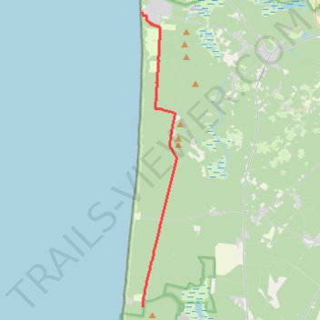 Itinéraire Montalivet-les-Bains / Hourtin-Plage, distance, dénivelé, altitude, carte, profil, trace GPS