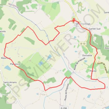 Itinéraire Montpezat-d'Agenais, le circuit du moulin à vent - Pays de la vallée du Lot, distance, dénivelé, altitude, carte, profil, trace GPS