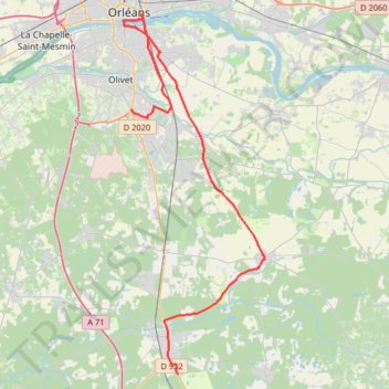 Itinéraire Aire De Jeux De L Etang Des Aisses to Moto Axxe Orléans, distance, dénivelé, altitude, carte, profil, trace GPS