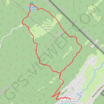 Itinéraire Chaux Sèche - Bois-d'Amont, distance, dénivelé, altitude, carte, profil, trace GPS
