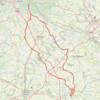 Itinéraire De La Haye-Fouassière à Chantonnay, distance, dénivelé, altitude, carte, profil, trace GPS