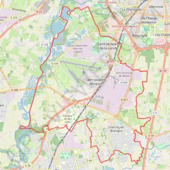 Itinéraire Moulin d'Apigné, distance, dénivelé, altitude, carte, profil, trace GPS