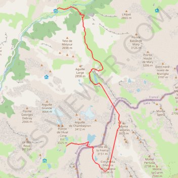 Itinéraire Maljasset-Refuge du Chambeyron, distance, dénivelé, altitude, carte, profil, trace GPS