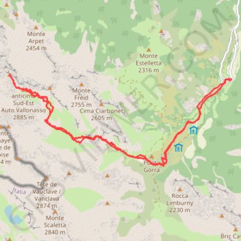 Itinéraire Autovallonasso, distance, dénivelé, altitude, carte, profil, trace GPS