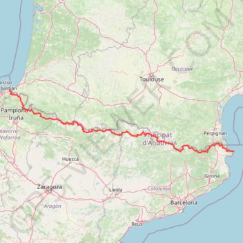 Itinéraire GR 11 Senda Pirenaica, distance, dénivelé, altitude, carte, profil, trace GPS