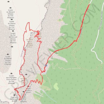 Itinéraire Soeur Sophie par le Col des deux Soeurs et le pas de l'oeil (Vercors), distance, dénivelé, altitude, carte, profil, trace GPS
