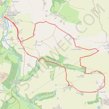 Itinéraire Pont-du-Châtel, distance, dénivelé, altitude, carte, profil, trace GPS