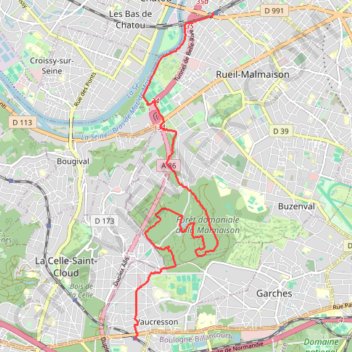 Itinéraire La forêt de la Malmaison, distance, dénivelé, altitude, carte, profil, trace GPS