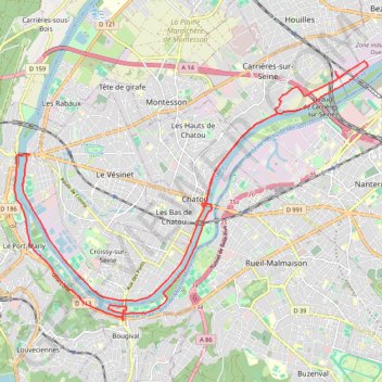 Itinéraire Au fil de l'eau - Carrières-sur-Seine, distance, dénivelé, altitude, carte, profil, trace GPS