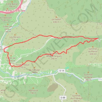 Itinéraire Pierrefeu et le balcon de la Méditerranée, distance, dénivelé, altitude, carte, profil, trace GPS