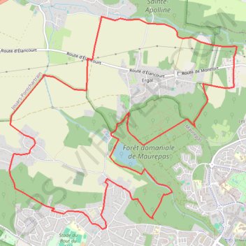 Itinéraire Taurepas - Jouars-Pontchartrain, distance, dénivelé, altitude, carte, profil, trace GPS