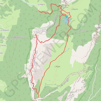 Itinéraire Le Pinet par la doline du Grand Glacier - Roche de Fitta - Rochers de Fouda Blanc, distance, dénivelé, altitude, carte, profil, trace GPS