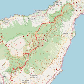 Itinéraire Traversee GR131 - Tenerife, distance, dénivelé, altitude, carte, profil, trace GPS
